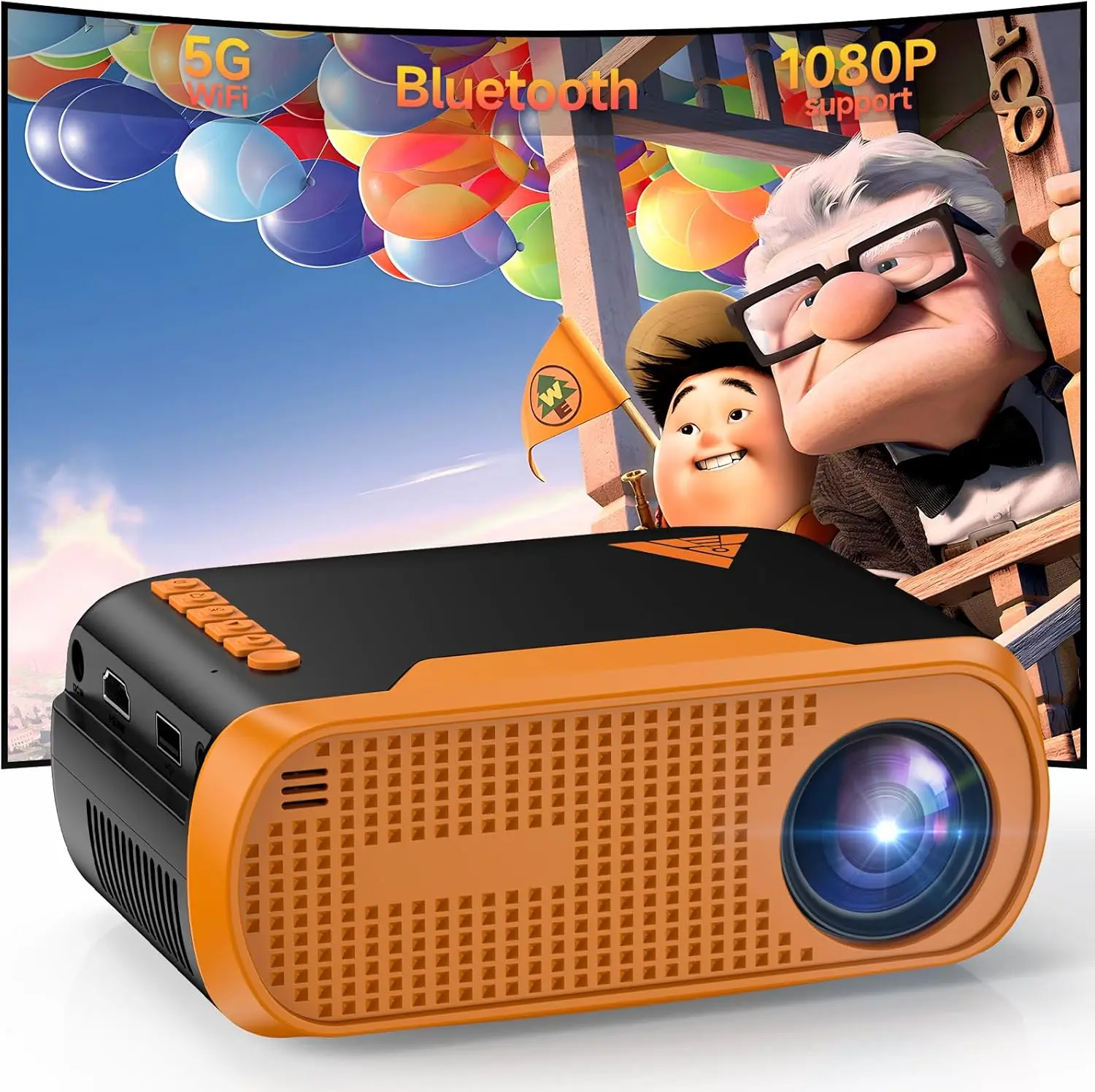 

Native 1080P Mini Projector, WiFi & Bluetooth, Portable for Home Theater