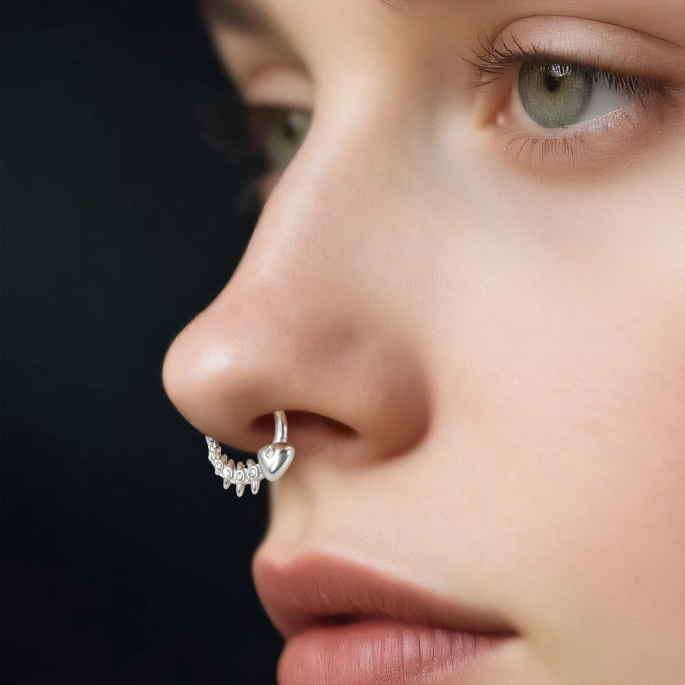 1PC Corss/Fish Bone/Many Marquise Nose Septum Surgical Steel Hoop Zirconia Segment Hinger Ear Rook Cartilage Daith Helix Earring