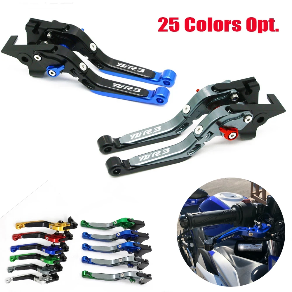 

Motorcycle Accessories Handlebar Grips Folding Extendable Adjustable Brake Clutch Lever YZF-R3 For Yamaha YZF R3 YZFR3 2015-2023