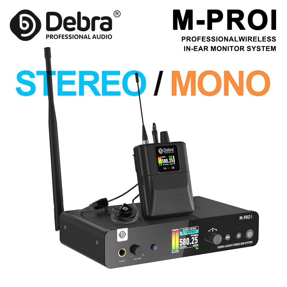 

Debra M-PROI Wireless In-Ear Monitor System, UHF Ultra High Frequency (UHF) Transmission 80 meters range, for churches, stages