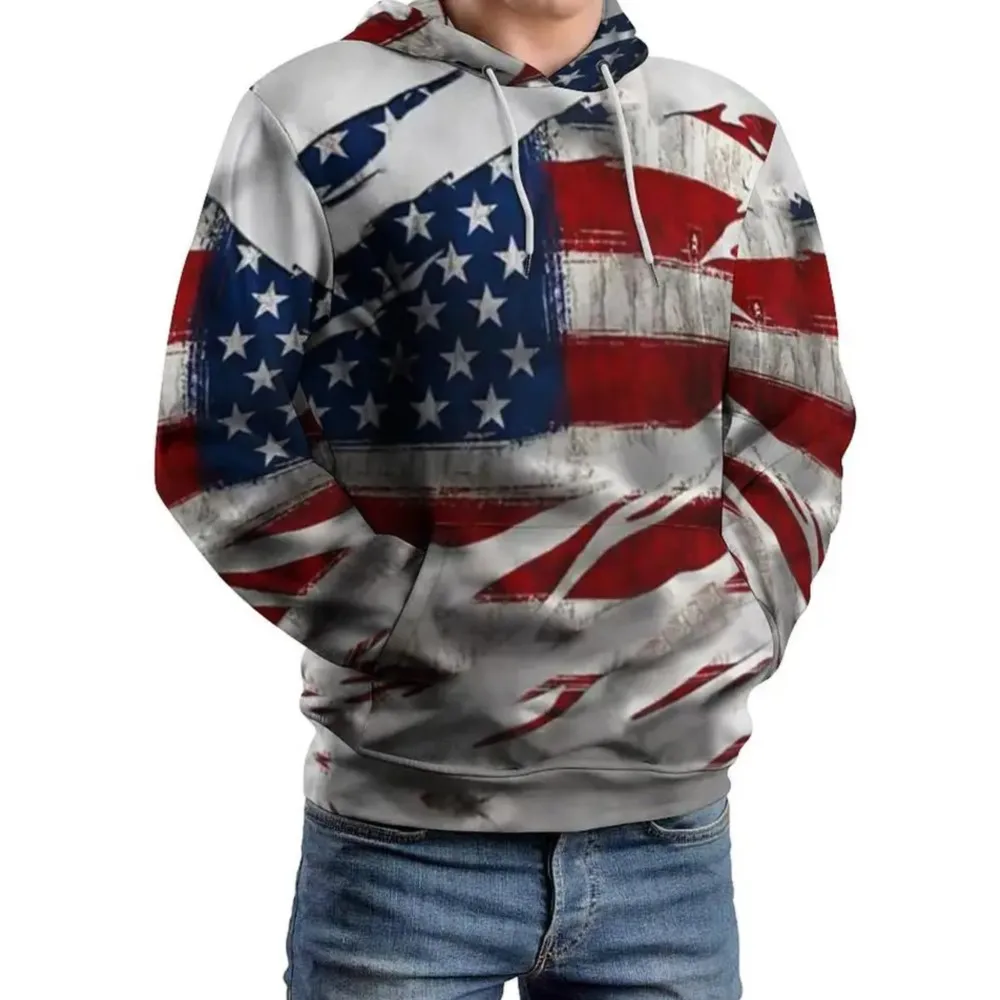 미국 국기 US 드림 엠블럼 후드티 남성 의류 3D 프린팅 미국 정신 후드티 여성 하라주쿠 패션 Y2K 풀오버 후드티 Y2K