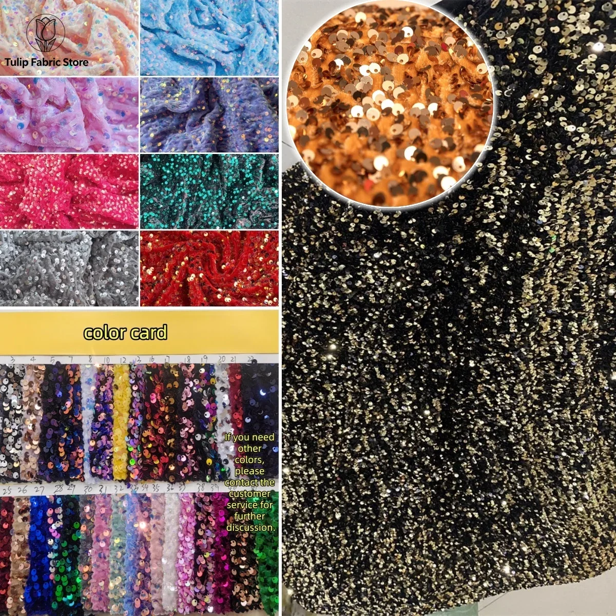 Sparkling thickened encrypted sequin velvet fabric handmade embroidery wedding dress fashion DIY designer  Autumn and winter