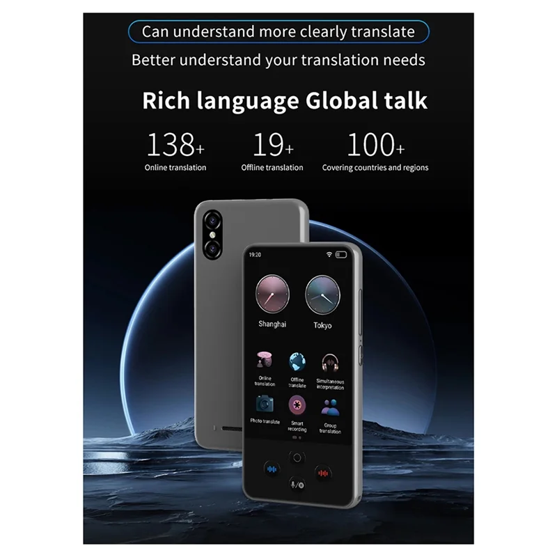 A73E-S85 Pro Wifi Smart Translator 138 Languages Offline Online Recording Chatgpt Voice Photo Group Translation