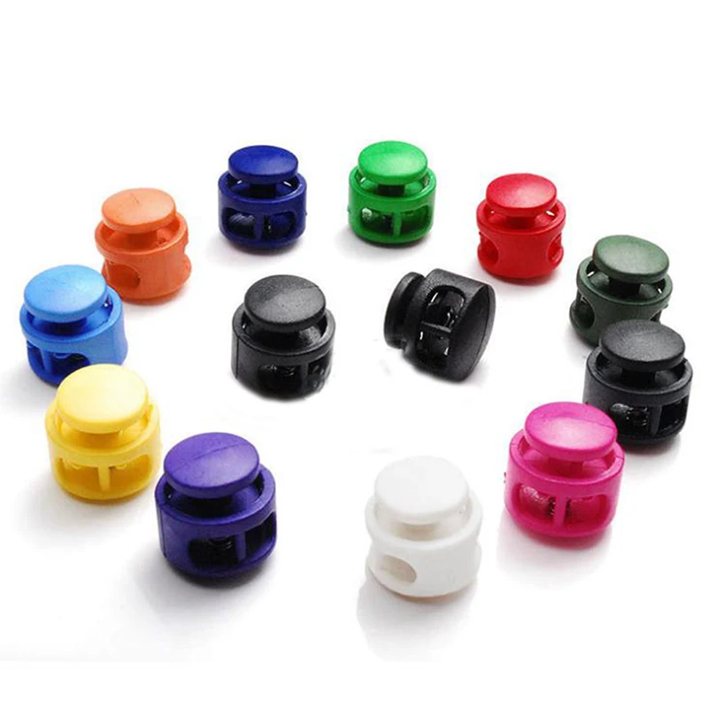 10pcs Assorted Colors Cord Lock Stopper Buckles Clamp Toggle Clip Shoelace Kids Toys Craft Bag Sewing Accessories