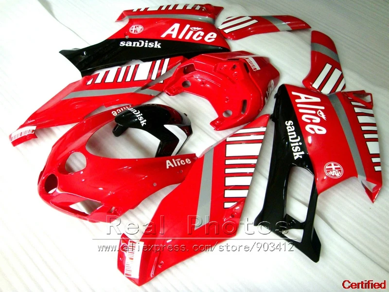 100% fit for Ducati mold fairings 749 999 05 06 white sticker red motorcycle fairing kit 749 999 2005 2006 HR55