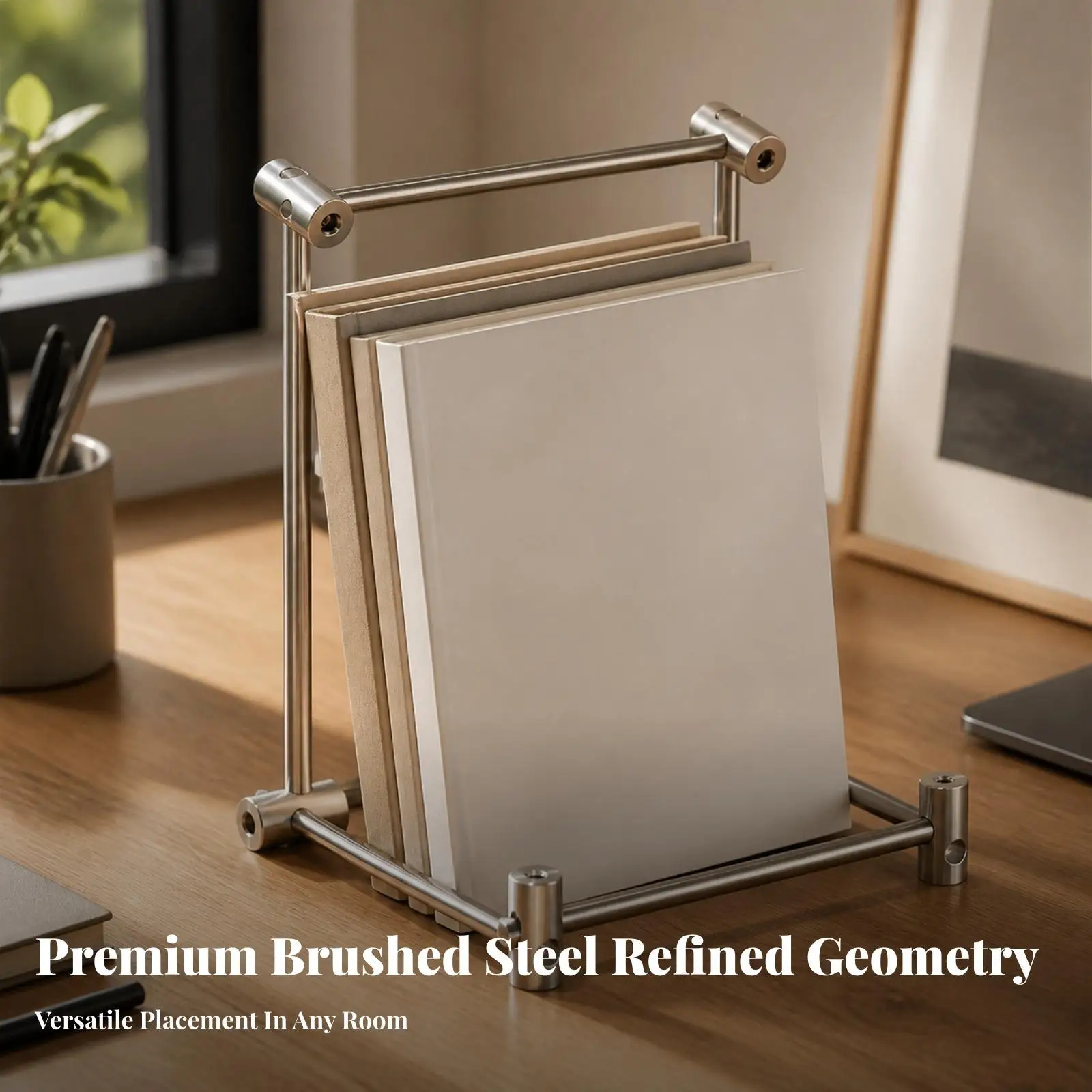 Vinyl Album Rack Multifunction Book Display Stand Magazine Rack Minimalist Magazine Holder Space-Saving for Readers, Bookshelf
