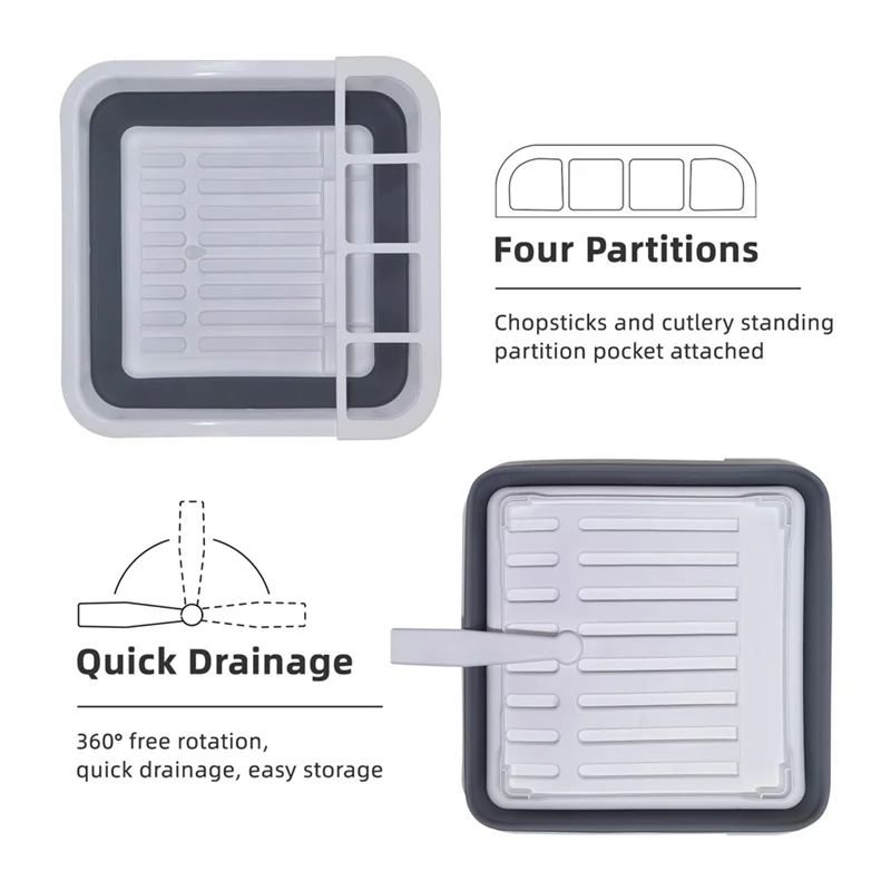 A88E-Portable Foldable Dish Rack Kitchen Drainer For Dishes With Drying Shelf,Home Essential