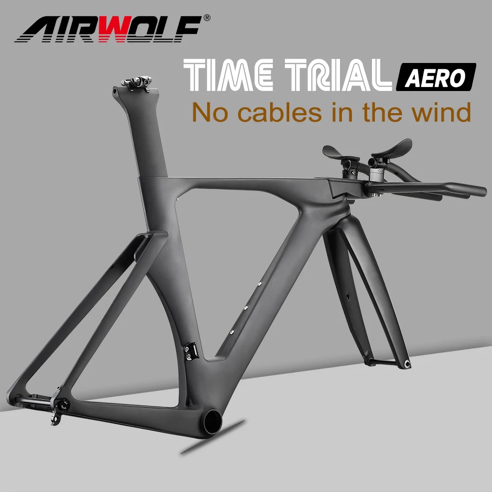 Airwolf Carbon TT Frame Disc Brake Triathlon Bike Frame Carbon TT Bike Inner Cable Time Trial Bicycle Frame Bicycle Cycling