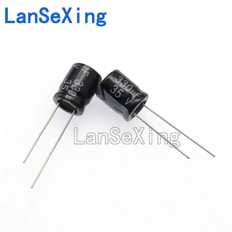 Capacitor eletrolítico de alumínio, Inline, 35V, 330UF, volume 10*13