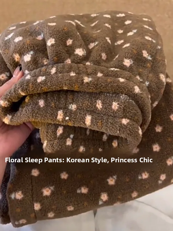 Thickened Fleece Women's Home Pants Double-sided Coral Velvet Floral Warm Loose Winter Sleepwear Comfortable Long Pants