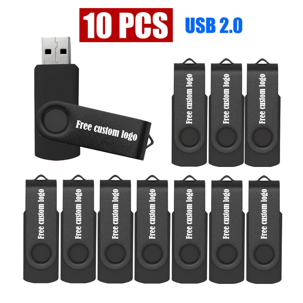 

10pcs/lot USB 2.0 USB Flash Drive Flash Memory Card 32GB Pendrive 64GB USB Stick 4GB 8GB 16GB Memory Stick U Disk Free Logo