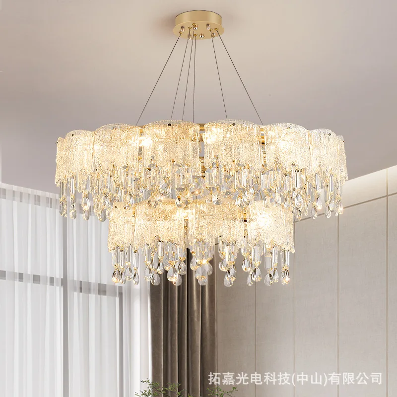 

New French luxury crystal chandelier hanglamp woonkamer lamparas lamp lighting for living room