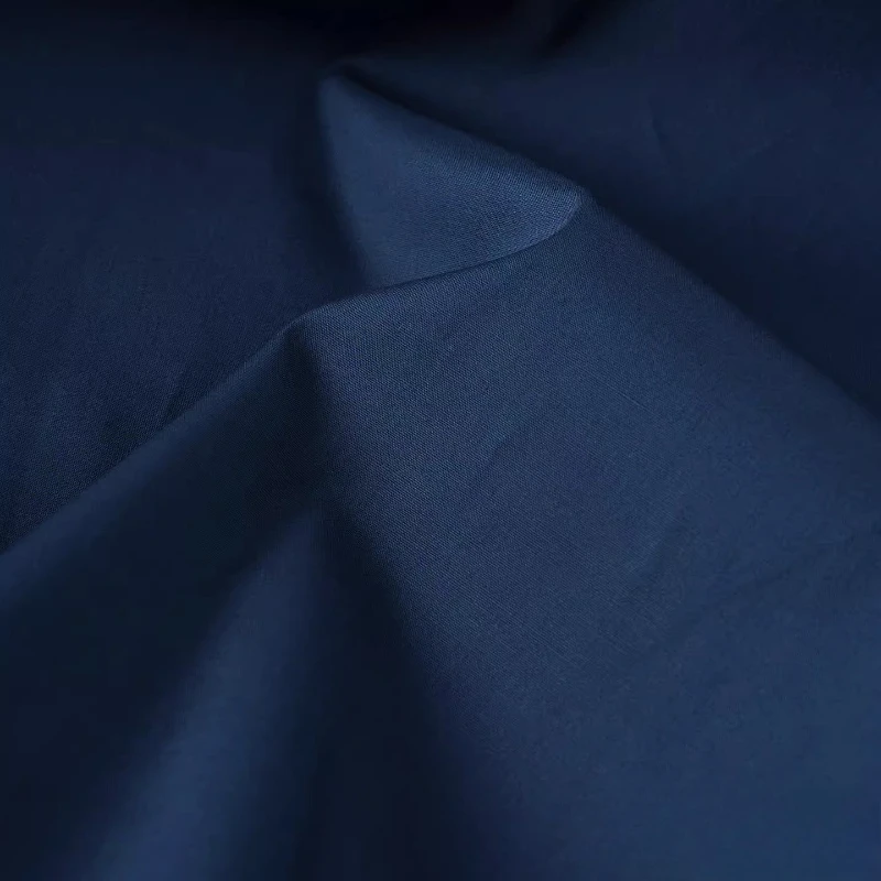 

Deep Sea Blue 100%Cotton Poplin Fabric Vintage Breathable Spring Summer Shirt Dress Designer Textile Handmade DIY Craft Material