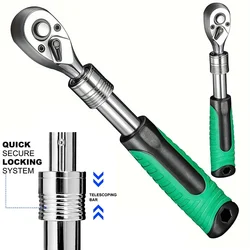 1/4 3/8 1/2 Inch Retractable Ratchet Set Drive Rotating Ratchet Reversible Drive 72 Tooth Socket Wrench Mechanical Tool