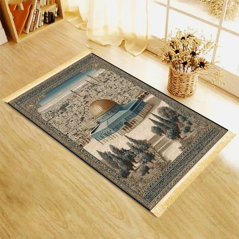 VIKAMA Dome Mosque Ancient City Arch Worship Carpet Wear resistant Portable Home Worship Mosque Pilgrimage