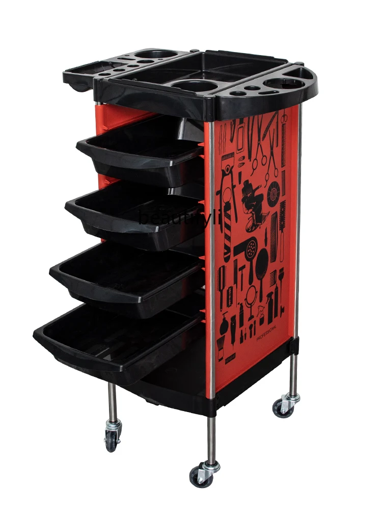 Barber Shop Tool Car Beauty Salon Storage Cart Hair Salon Storage Rack Storage Cabinet with Trolley