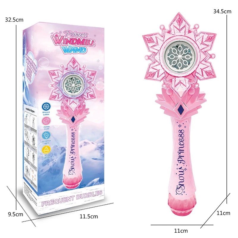 Zabawka dmuchająca bąbelki w kształcie wiatraka w kształcie płatka śniegu - automatyczny wyjściu piany Idealny prezent dla dzieci (woda do bąbelków nie jest w zestawie)