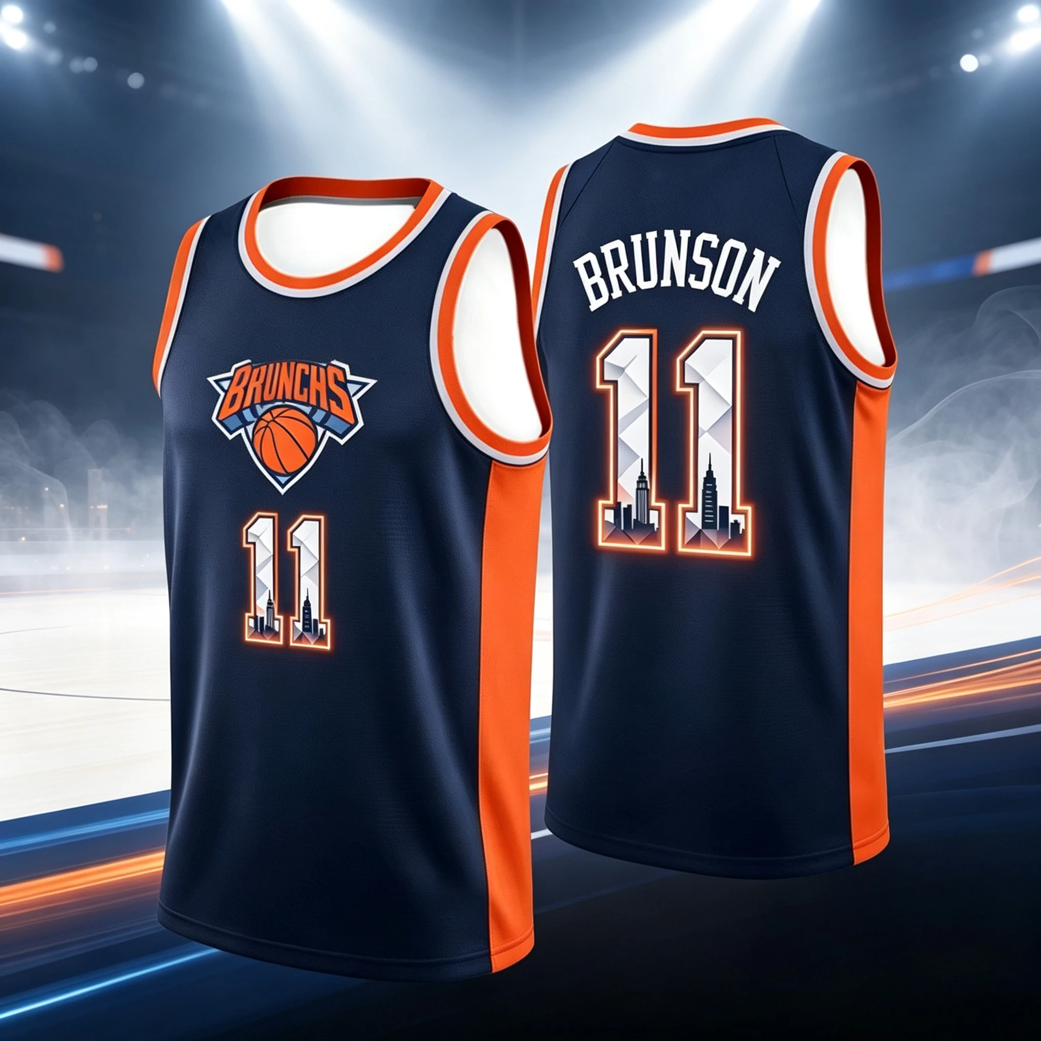 2026–27 New York Trikot Finals Champions Style Brunson # 11 Städte # 32 Brücken # 25 Anunoby # 8 Hart # 3 Basketball-Trikots für Fans – Detail 2