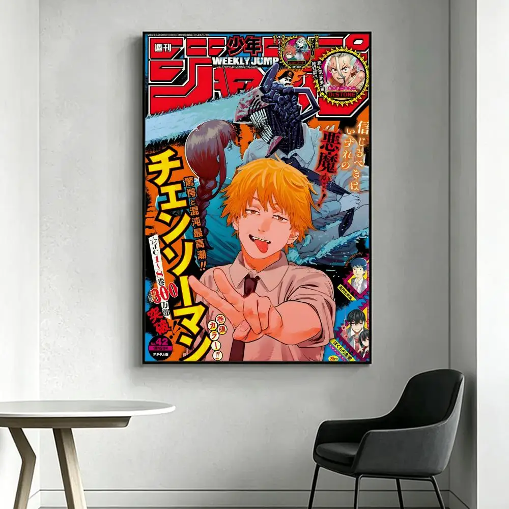 Anime C-Chainsaw M-Man Poster HD-Kunstdruck, wasserfest, selbstklebend, Wanddekoration, Heimdekoration (Wohnzimmer, Schlafzimmer, Bar), ästhetisch – Detail 16