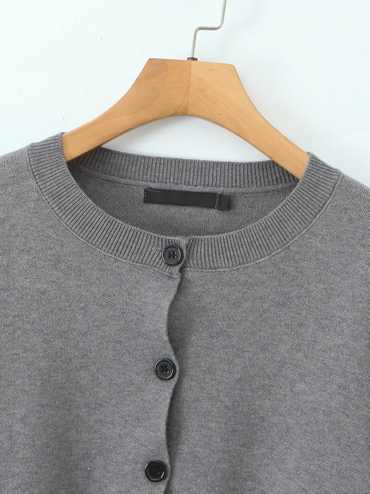 American Sle Vintage Simple correspondant ample bouton unique rond Ne Long Sve tricoté pull Cardigan deux pièces ensemble