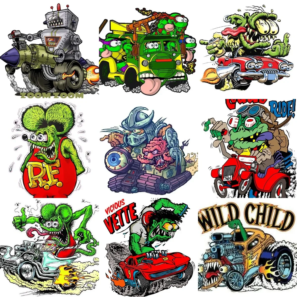 

Rat Fink Drive Terror Exaggeration Creative PVC Stickers Accessories for Decorate Car Truck Bicycle Motorcycle Wall Camper Table