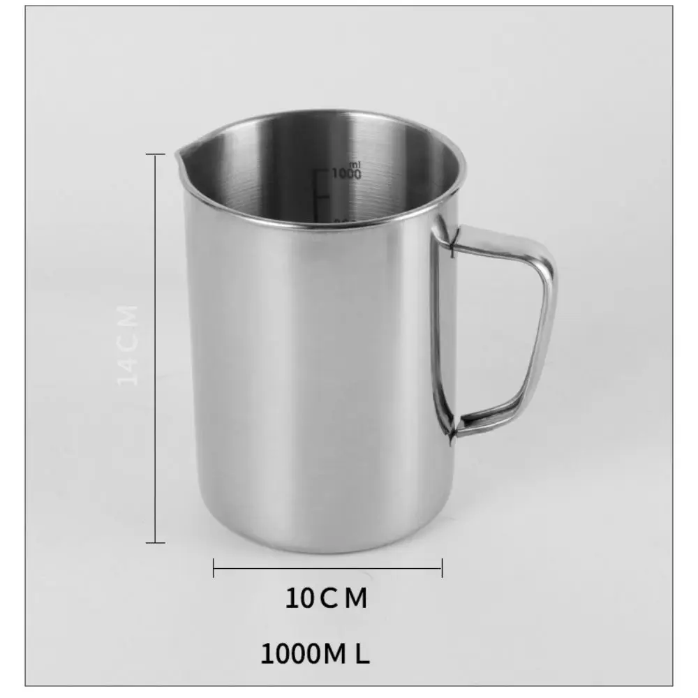 New Stainless Steel Laboratory Beaker Graduated 1000ml Measuring Cups 500ml Espresso Mugs Baking