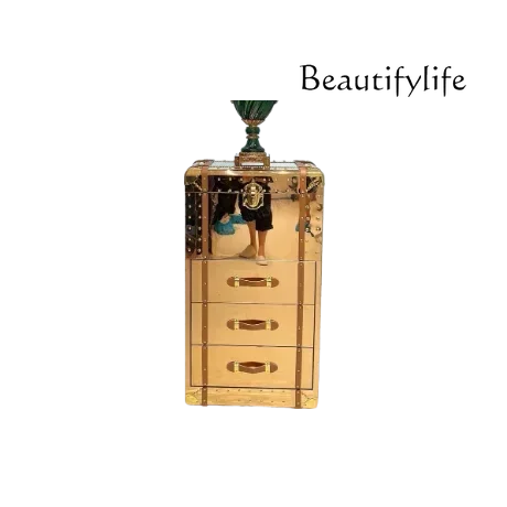 

High end Industrial wind metal stainless steel high-end hotel chest living room wall locker