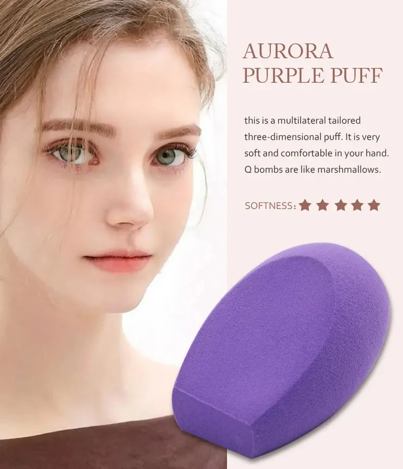 50 pezzi Logo personalizzato Non in lattice bellezza tre sfaccettature soffio cosmetico trucco spugna fondotinta Make Up spugna Blending Private Label