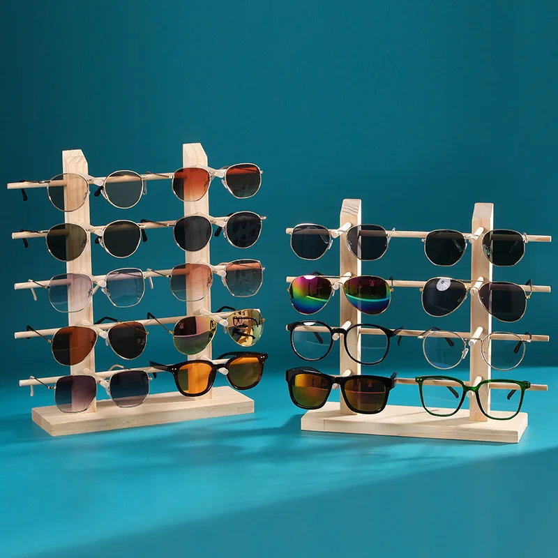 

Multi Layers Wood Sunglass Display Racks Shelf Eyeglasses Show Stand Jewelry Holder for Multi Pairs Glasses Showcase Women