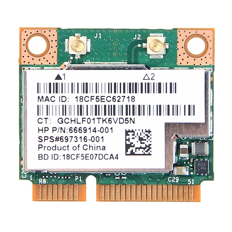 BCM943228HMB WiFi Card Network Card Dual Band 300Mbps Bluetooth4.0 802.11A/B/G/N Mini PCI-E Laptop WLAN Adapter