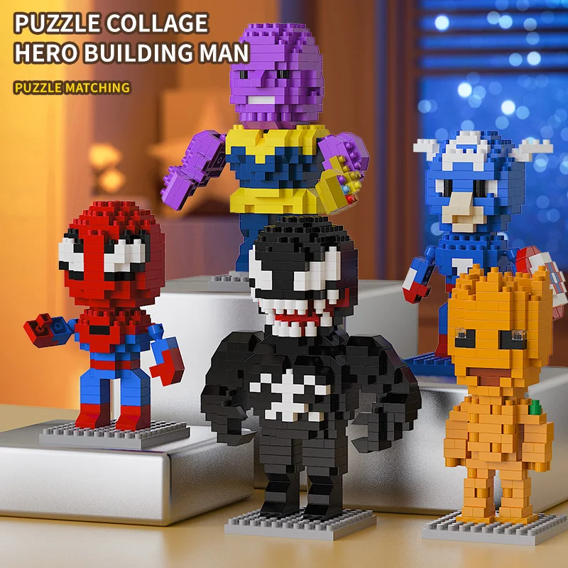 6cm high particle building blocks assembly toys mini desktop ornaments room decoration Halloween Christmas anime cartoon kawaii