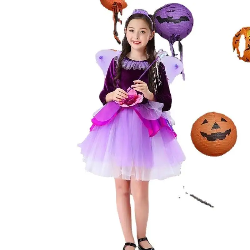 Gonna primaverile loween Par Costume da strega Abiti da spettacolo per ragazze Asilo Ballo in maschera Vestito da strega
