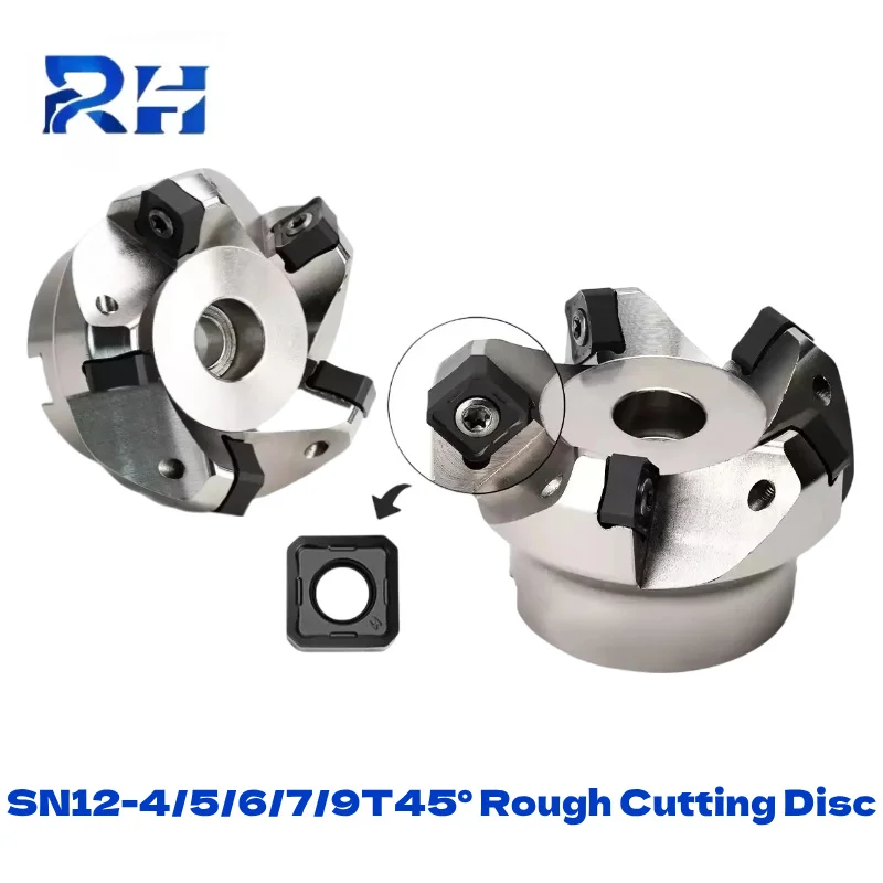 

45 °SNMX SN12 Series Fast Feed Milling Cutting Disc SN12-50/63/80/100/125/160 Rough Cutting Disc for CNC Lathe Milling Tool