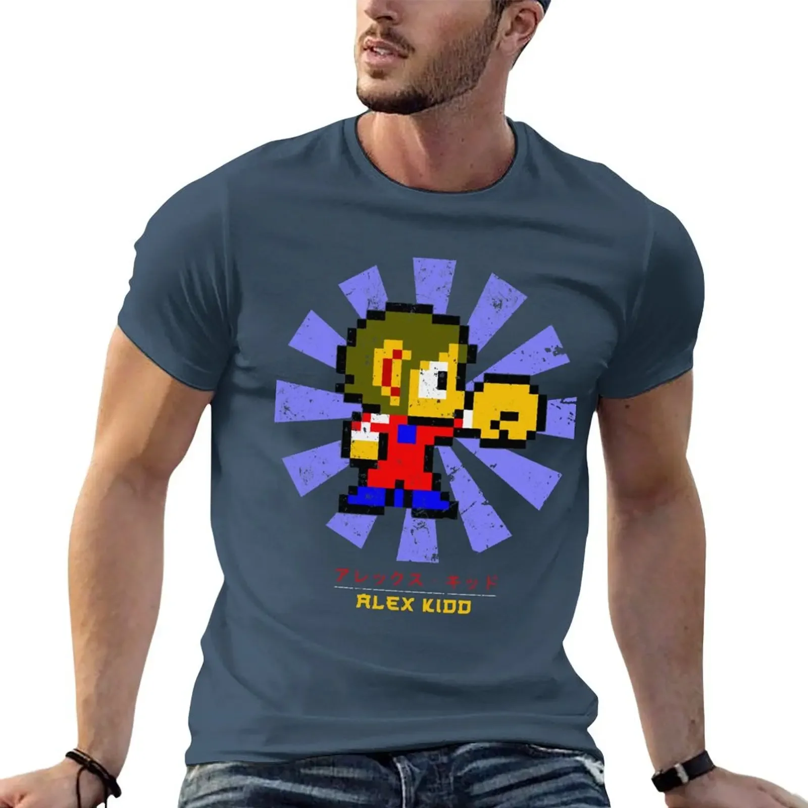 Alex Kidd Retro Japanese T-shirt summer top Blouse funnys t shirts men