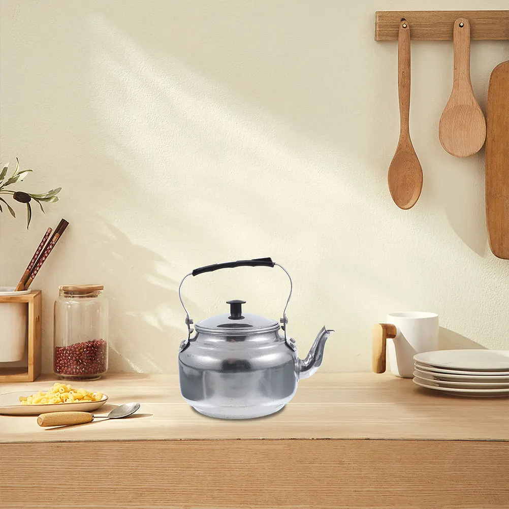

Retro Teapot 18cm Aluminum Alloy Stovetop Kettle Filter for Tea Coffee Oatmeal Soup Large Diameter Easy Clean Kitchen Bar