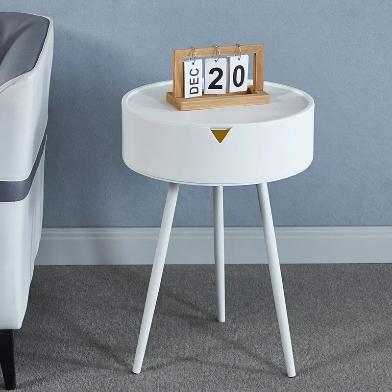 Hot Sale pink Nightstand Bedside Modern Small Side Round End Table with Storage for Living Room Bedroom Balcony