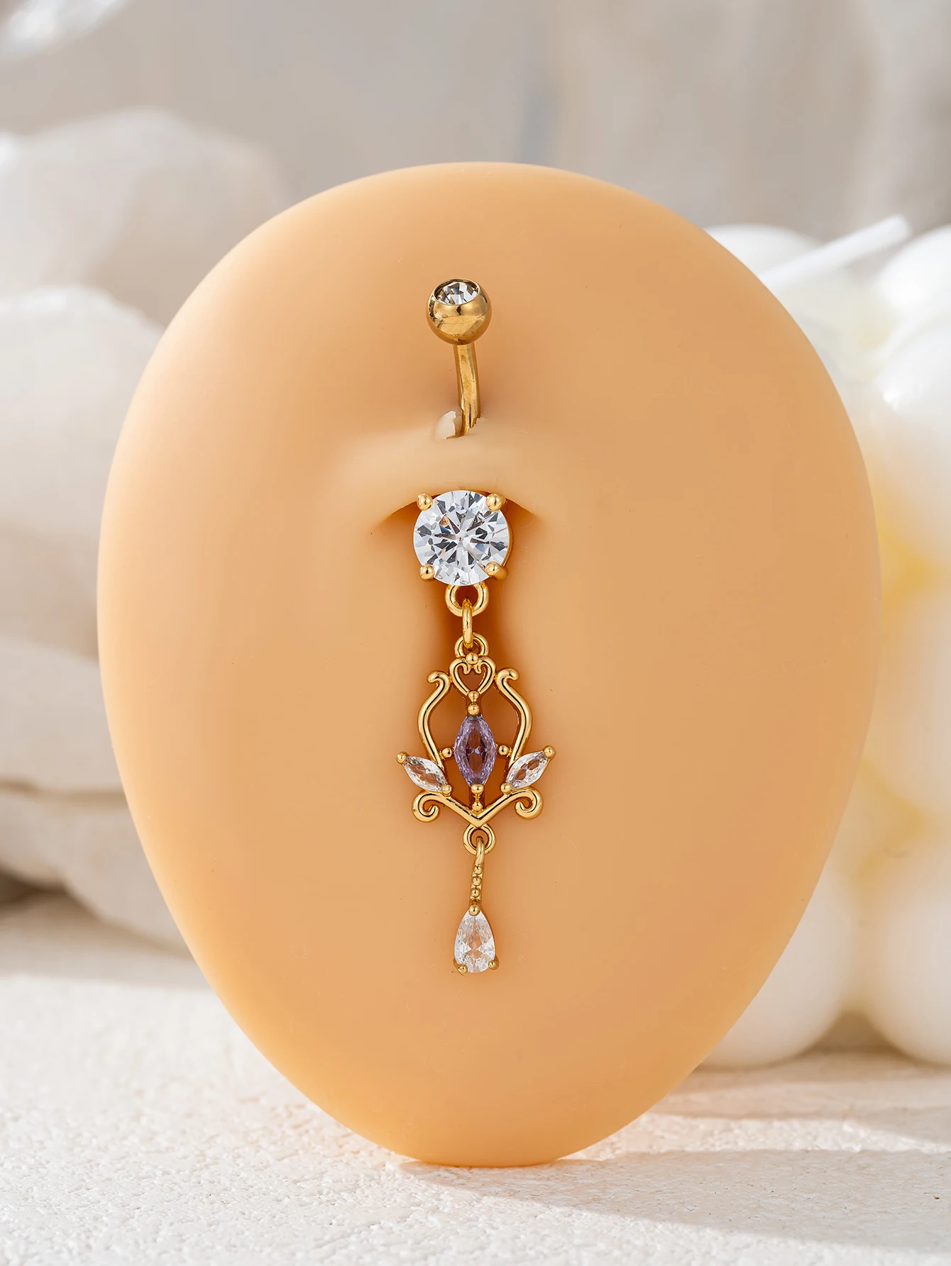 

Модный кольцо-пирсинг для пупка с кубическим цирконием, сексуальный женский аксессуар для вечеринок, украшение из меди и нержавеющей стали.