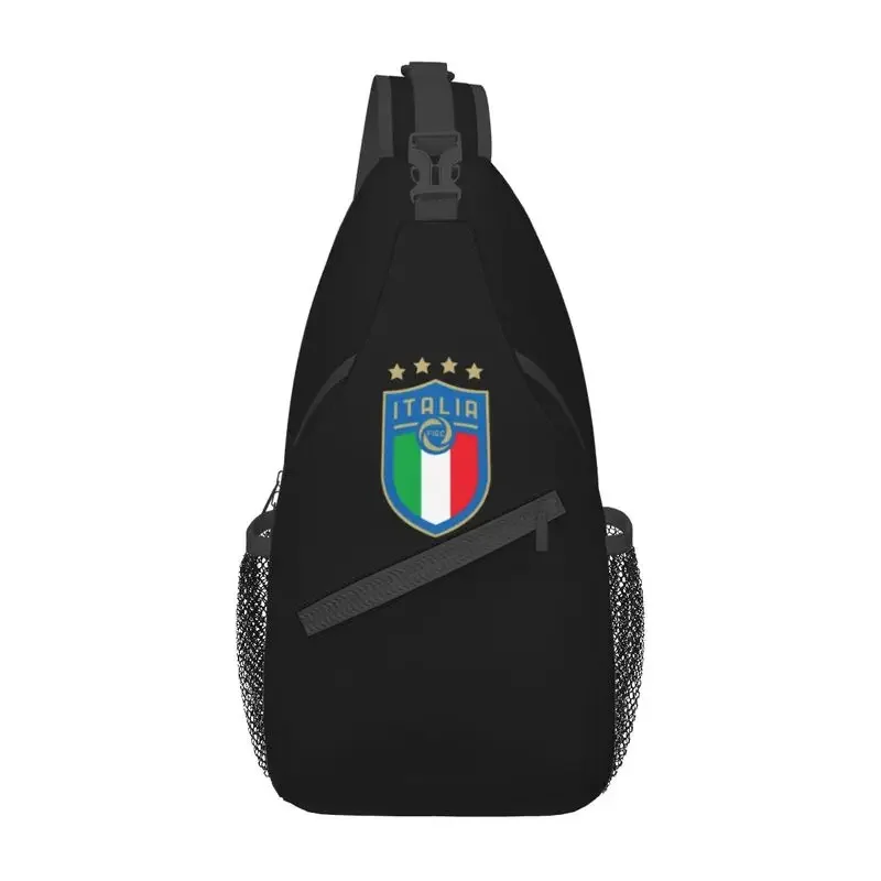 

Custom Italia Figc Sling Crossbody Chest Bag Men Cool Italian Football Gift Shoulder Backpack for Travel Cycling