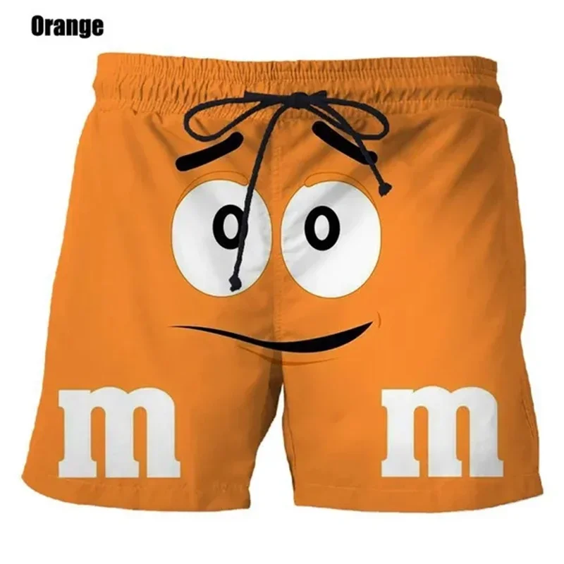 Chocoladebonen Strandshort Heren Korte Broek Grappig 3d Bedrukt Cartoon Cool Ijs Shorts Badpak Board Shorts Zomer Zwembroek Kofferbak