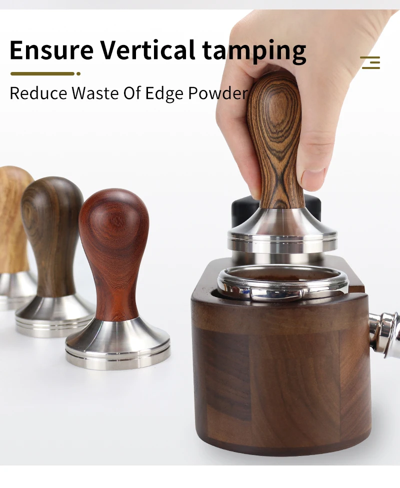 Kaffee Tamper 51mm 57mm 58,5mm Für Delonghi Breville Lelit Siebträger Edelstahl Espresso Zubehör Ecke Barista werkzeuge – Detail 10