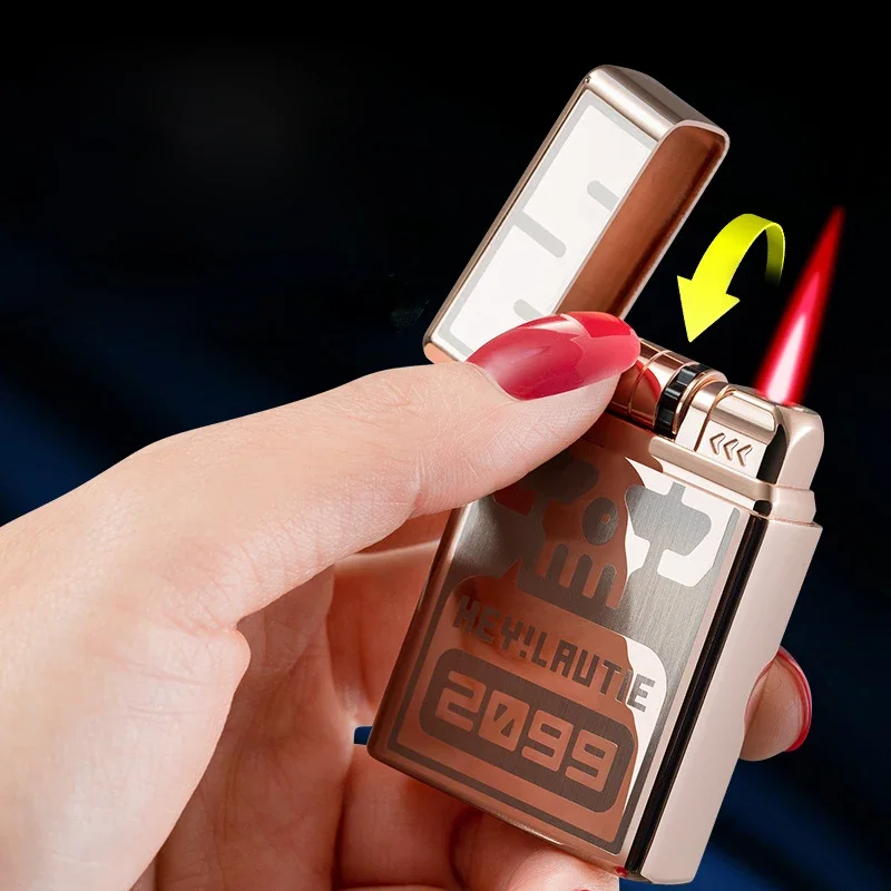 Portable Metal Induction Ignition Cigarette Lighter Men\'s Boutique Gift Butane Gas Lighter Windproof Lighter Unusual Lighters