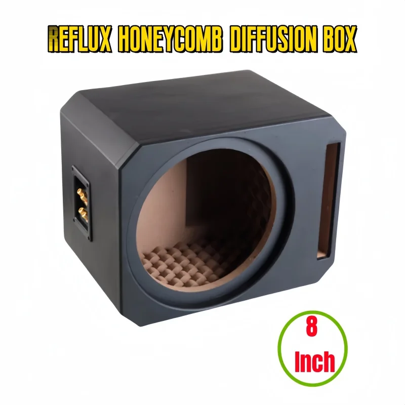 8 inch Subwoofer Empty Box Maze Style Front Vent Box DIY Car/Home Subwoofer Wooden Housing Density Board Drawer Hole18.3/21.8mm