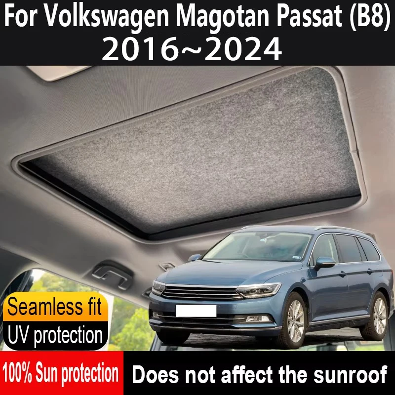 

Автомобильный люк на крыше, изоляционный козырек на крыше для Volkswagen Magotan B8 2016 ~ 2024 2023, анти-УФ-электростатическая адсорбция, небесная занавеска, солнцезащитный козырек