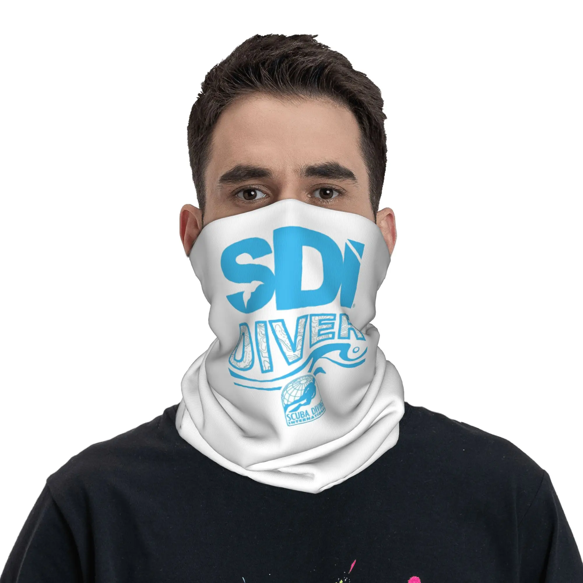 Scuba Diving International SDI Bandana Neck Cover Printed Wrap Mask Scarf Multifunction Balaclava Outdoor Sports Unisex Adult