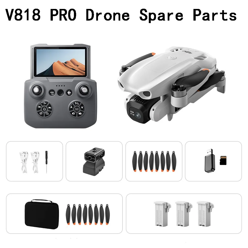 V818 PRO Brushless Foldable Drone Spare Part Remote Control /Battery/Blade/Obstacle Avoidance/Motor Arm /Charging Wire /Bag etc.