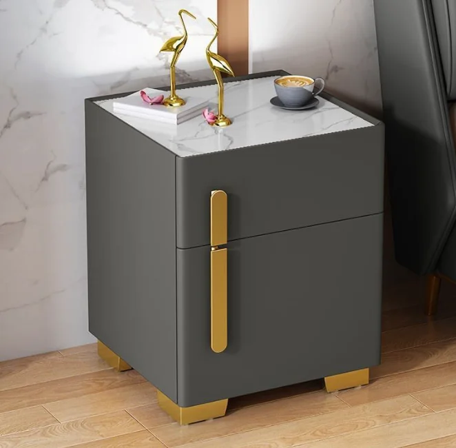 

-ForWireless Charging Intelligent Bedside Table Bedroom Small Simple Modern Household Storage Cabinet Luxury Advanced Lock Safe&