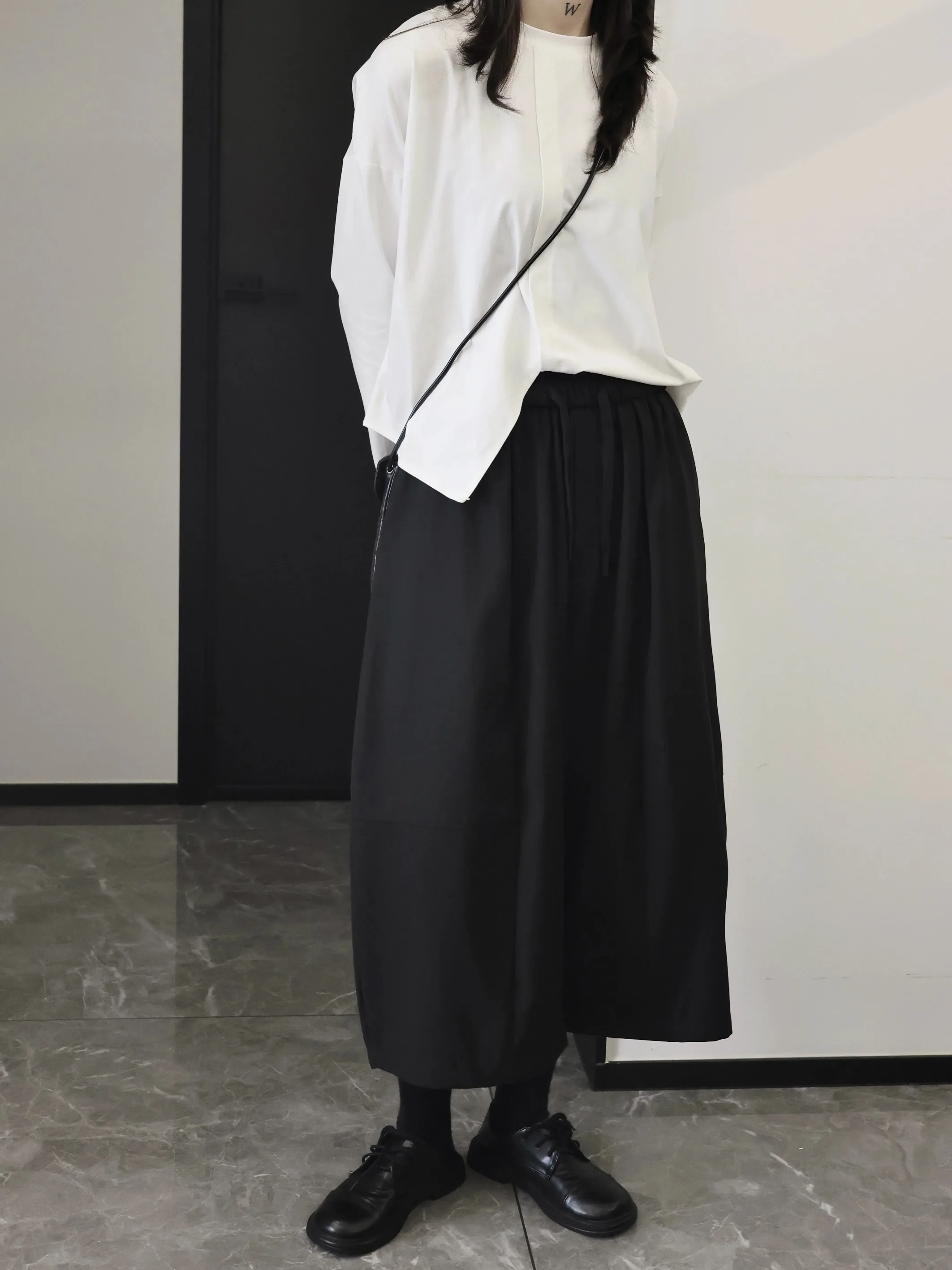 Casual Balloon Pants High Waist Wide Leg Pants Spring Collection Design Sensation Nine Points Skirt Wide Loose Style Meat Cov...