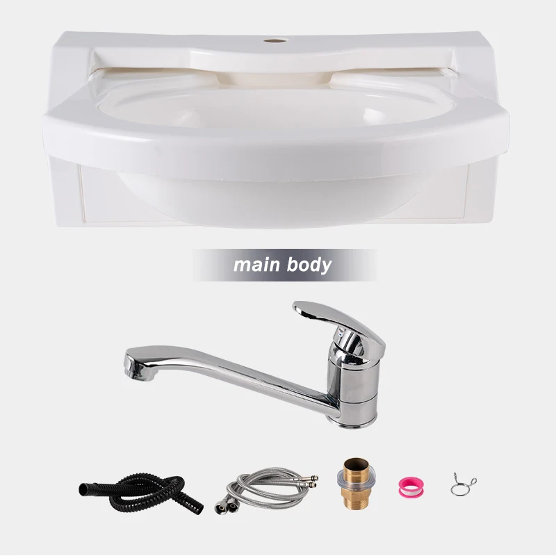 RV Acrylic Folding Sink with Faucet Wash Basin Durable Bathroom For Boat Caravan RV Camper