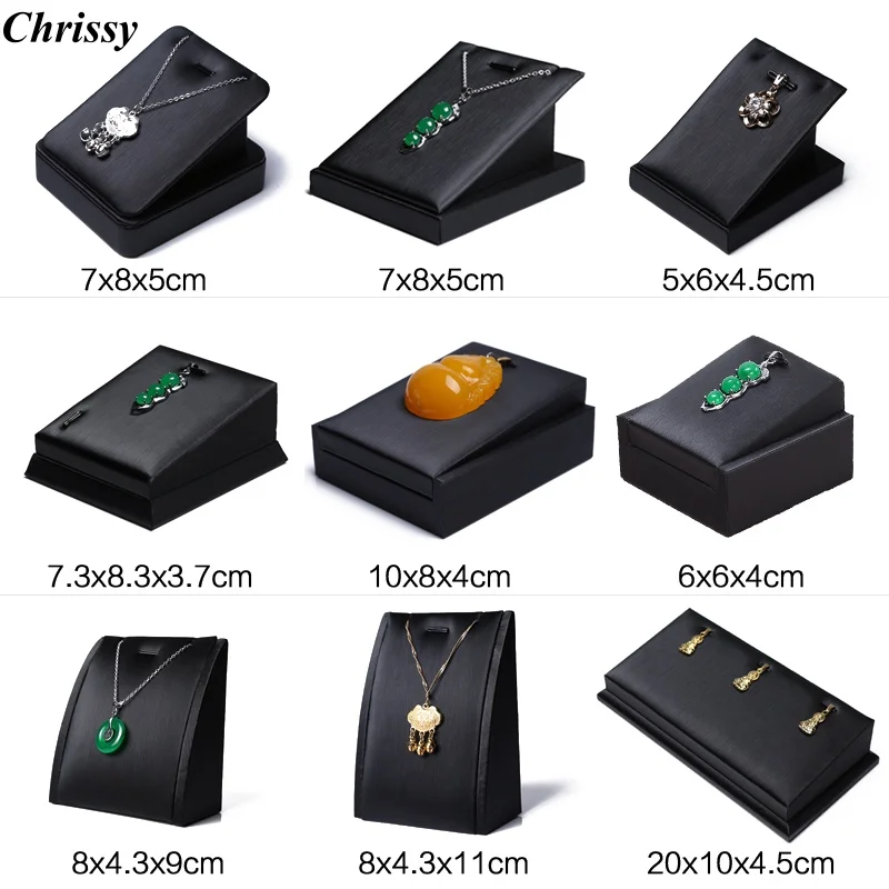

Small Black Brushed Leather Jewelry Display Stand - Live Stream & Store Special Pendant Holder Jewelry Prop