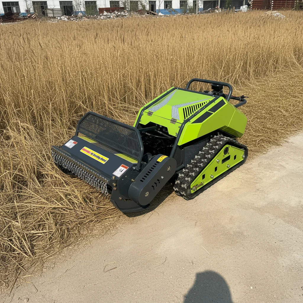 RC Tracked Crawler Grass Cutter 45° Climb All Terrain Remote Control Lawn Mower Farm Garden Orchard